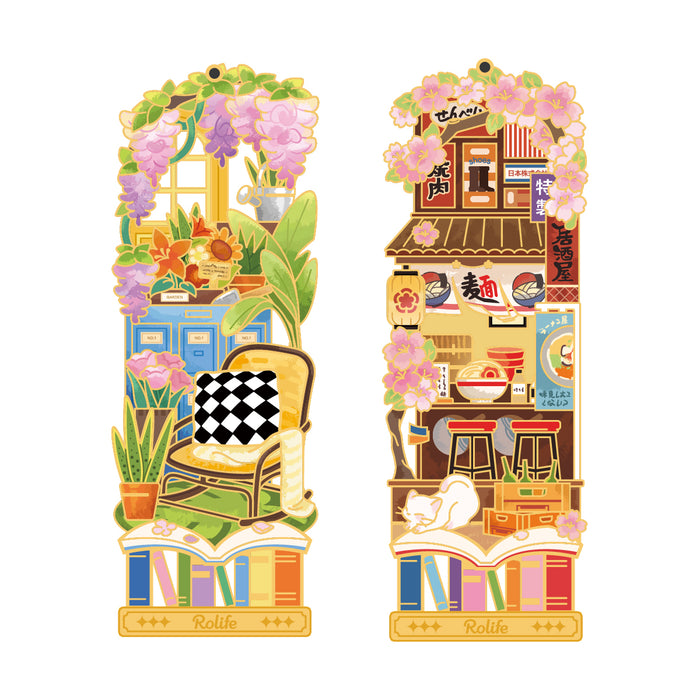 Two colorful Rolife vertical miniature scenes displayed together on white