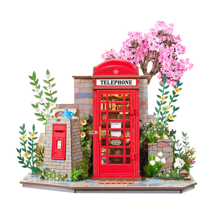 Rolife Blossom Book Booth 3D Wooden Puzzle TGS05 3D wooden puzzle model, product front view on neutral background
