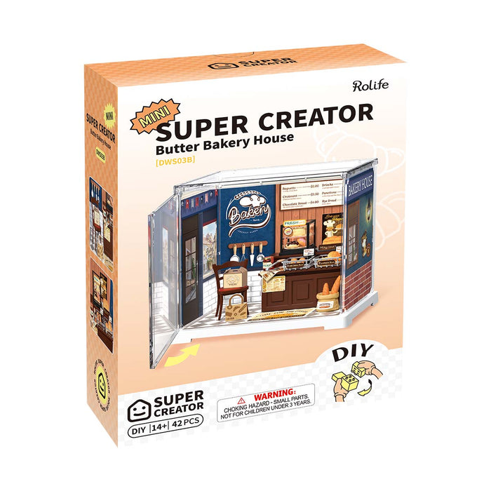 Rolife Butter Bakery House DIY miniature house kit, side view DWS03B