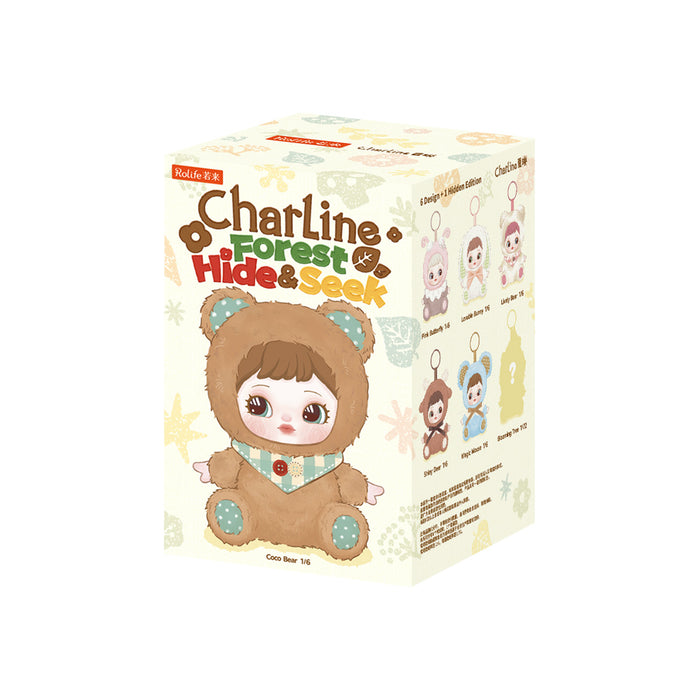 Rolife Charline's Forest Hide&Seek Surprise Plush Pendant MXAXX collectible figure, top-down view of layout and arrangement