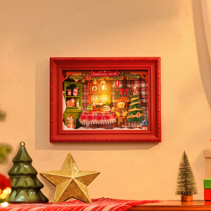 Rolife Christmas Eve Party 3D Wooden Puzzle DP005 3D wooden puzzle model, angled view showing detail and craftsmanship