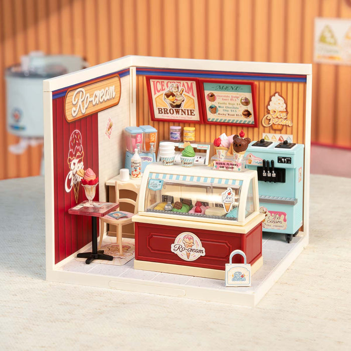 Rolife Flavorful Ice Cream DIY Miniature House DW018B, DIY miniature dollhouse kit, close-up detail