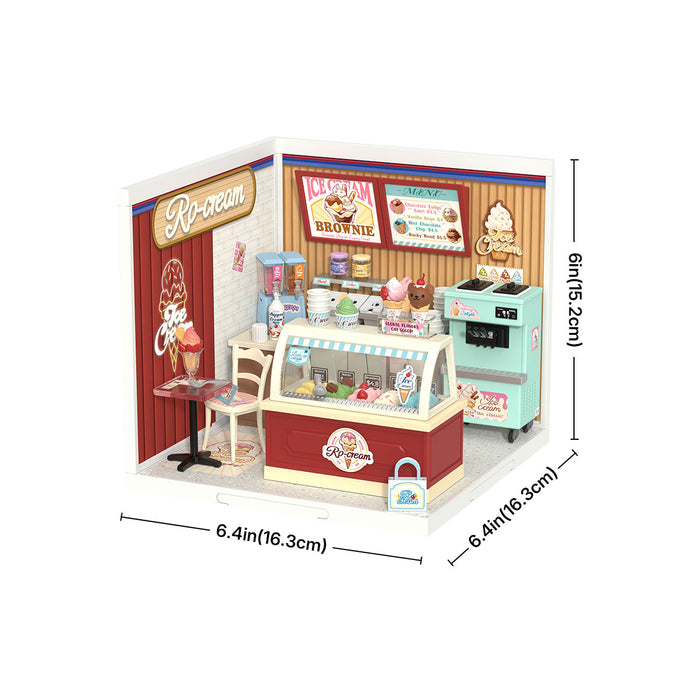 Rolife Flavorful Ice Cream DIY Miniature House DW018B, DIY miniature dollhouse kit, in-use demonstration