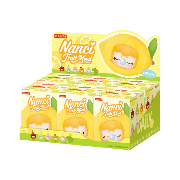 Rolife Nanci Fruit Mood product information card listing name brand size age recommendation stuffing and fabric materials