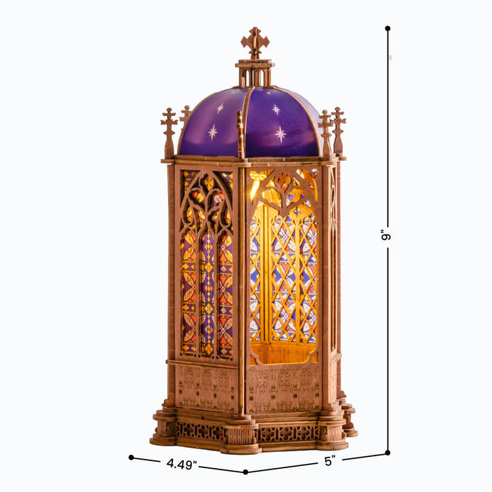 Rolife Starry Dome Cathedral 3D Wooden Puzzle TGA02 3D wooden architecture model, detail of decorative elements and finish
