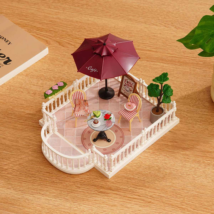 Rolife Super Creator Extension Pack ¡§C Terrace, DIY miniature dollhouse kit, close-up detail