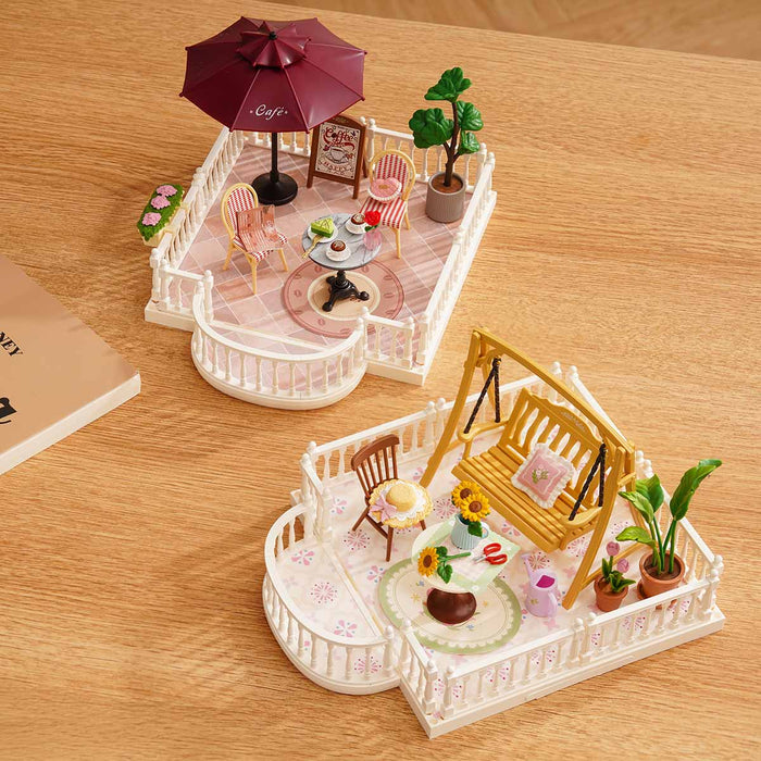 Rolife Super Creator Extension Pack ¡§C Terrace, DIY miniature dollhouse kit, top-down view