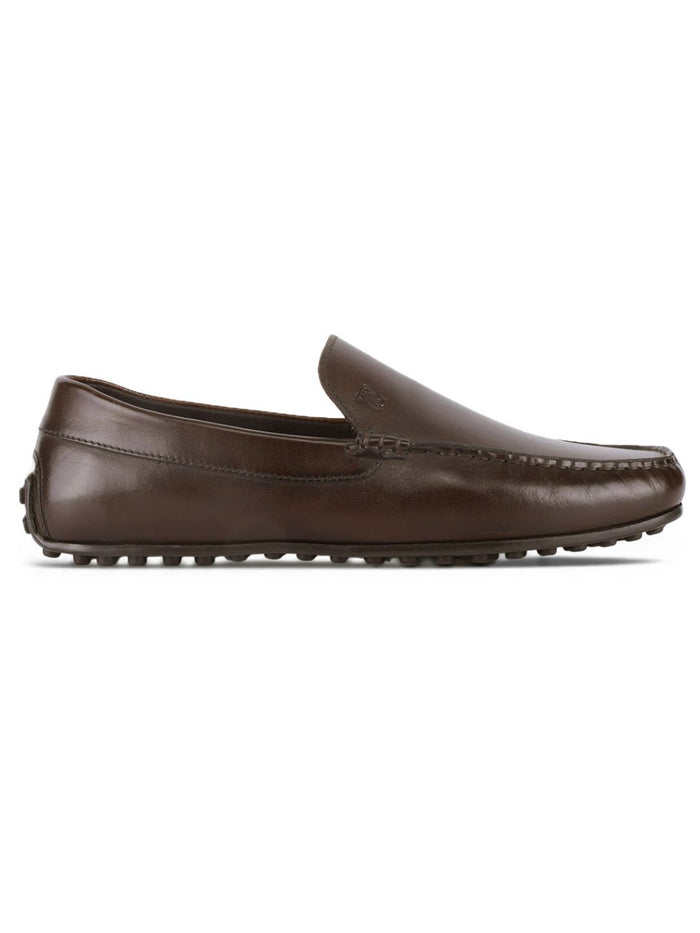 Romano Brown Loafers | Slip-On Driving Shoes with Pebbled Traction Pods|TC-2650BR