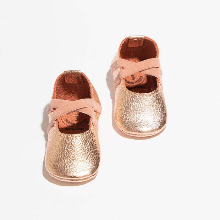Rose Gold Ballet Slipper Baby Shoe - Babies in Bloom