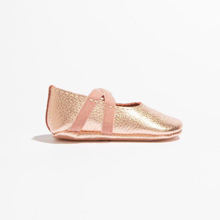 Rose Gold Ballet Slipper Baby Shoe - Babies in Bloom