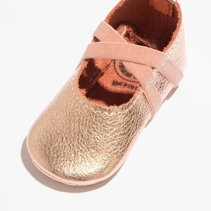 Rose Gold Ballet Slipper Baby Shoe - Babies in Bloom