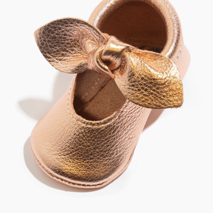 Rose Gold Knotted Bow Baby Shoe - Babies in Bloom