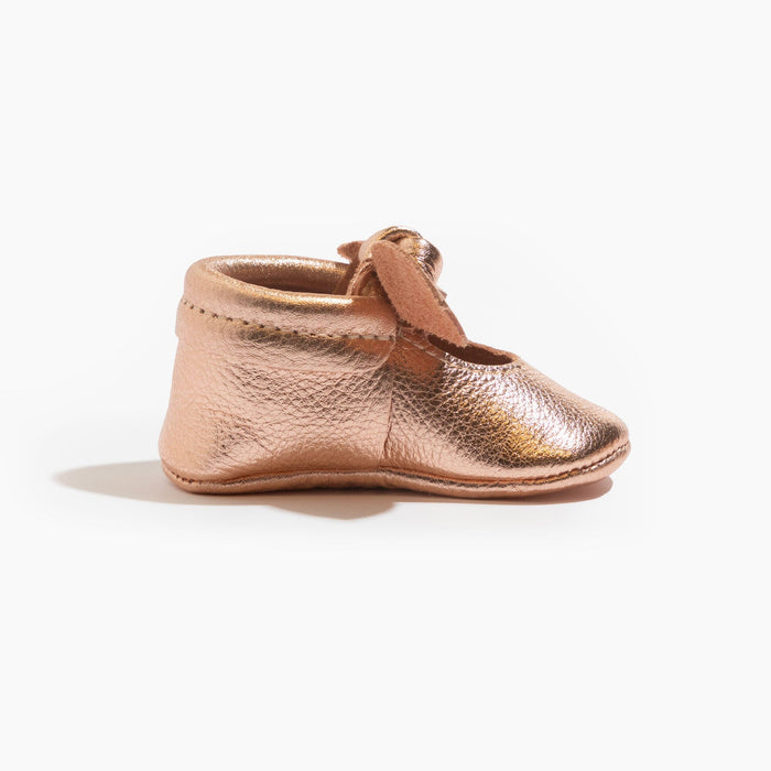 Rose Gold Knotted Bow Baby Shoe - Babies in Bloom