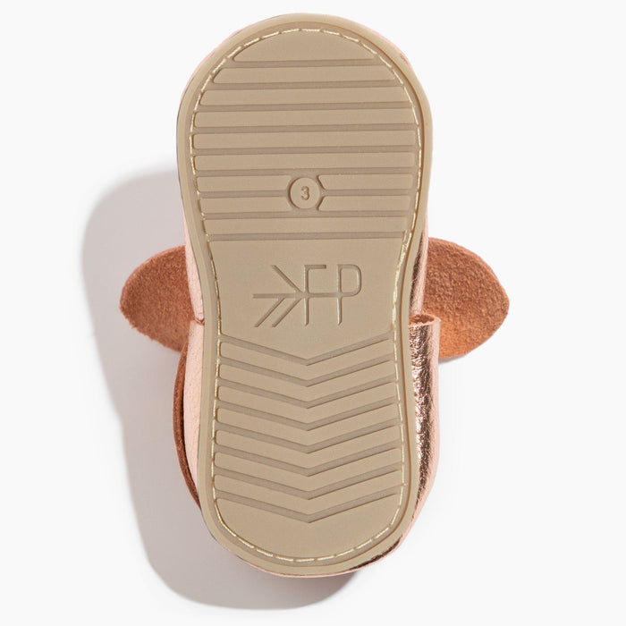 Rose Gold Knotted Bow Baby Shoe - Babies in Bloom