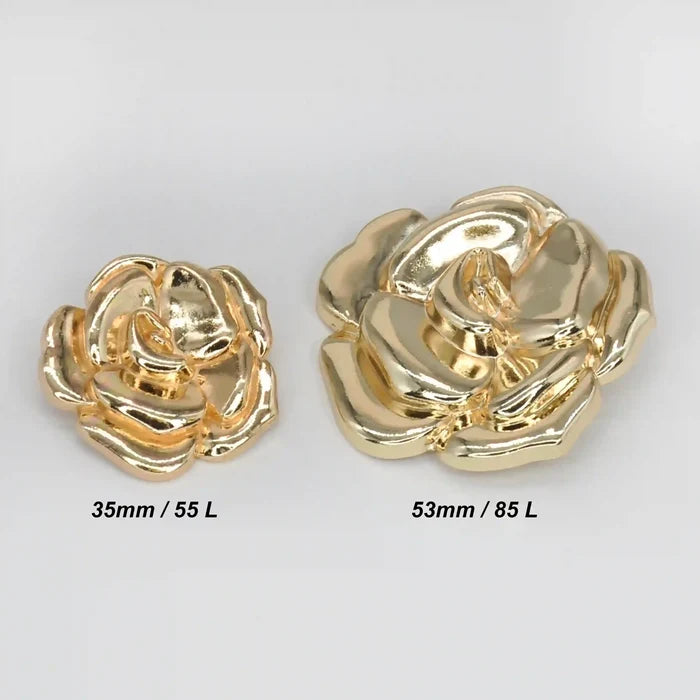 Rose Style Metal Buttons | 35mm(55L) & 53mm(85L)