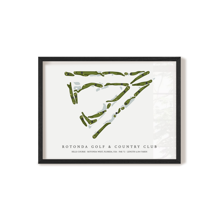Rotonda Golf & Country Club - Hills Course | Golf Course Map | Black Frame