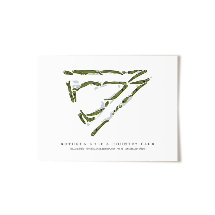 Rotonda Golf & Country Club - Hills Course | Golf Course Map | Unframed