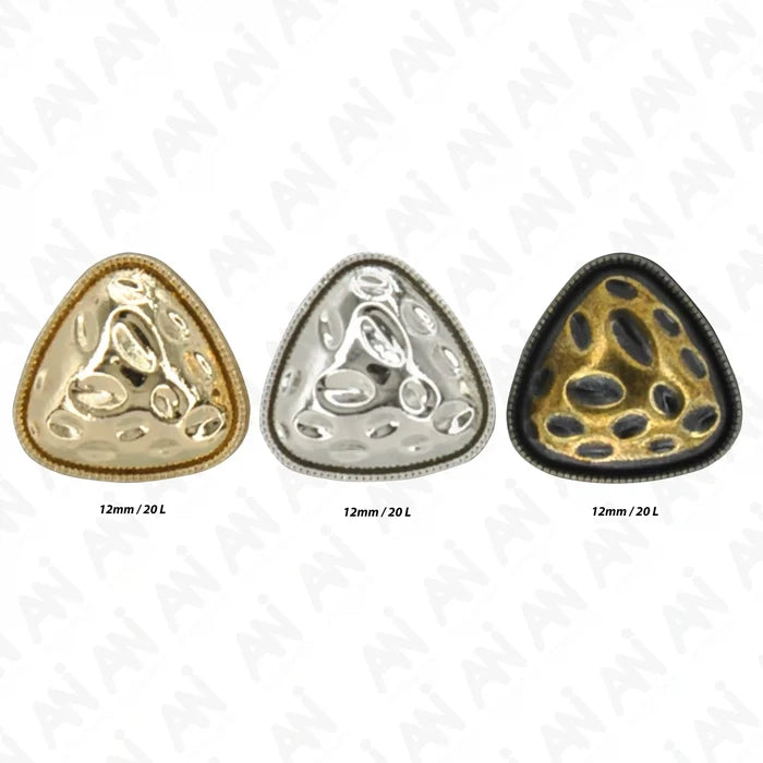 Round Triangle Hammered Shirt Buttons | 12mm(20L)