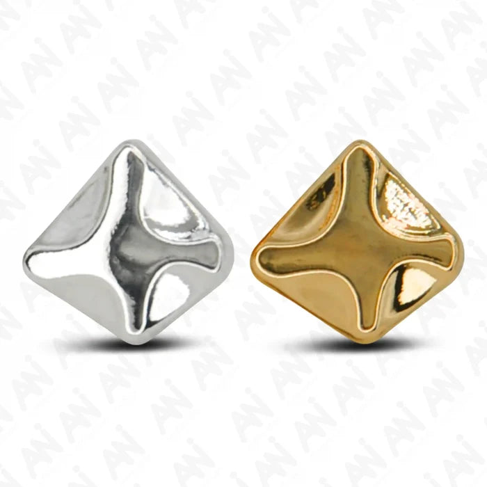 Rounded Square Metal Buttons | 10mm(17L)