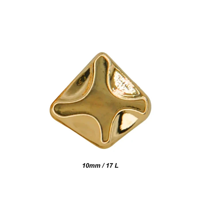 Rounded Square Metal Buttons | 10mm(17L)