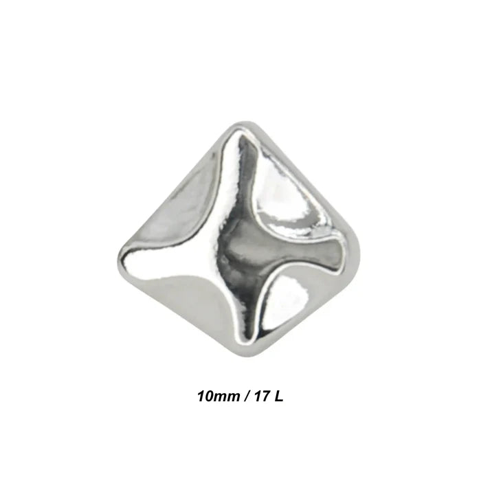 Rounded Square Metal Buttons | 10mm(17L)