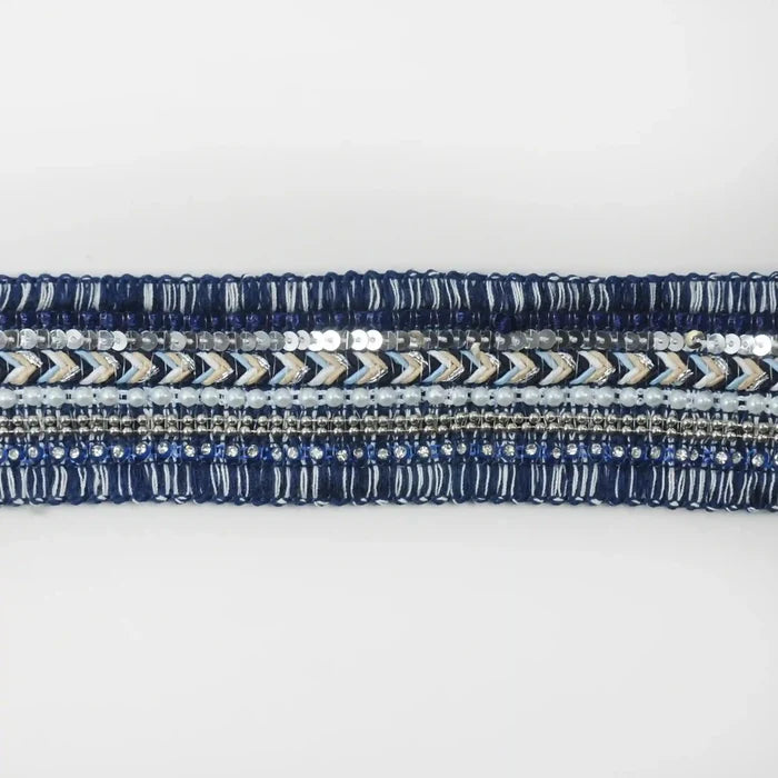 Royal Blue Sequins Lace