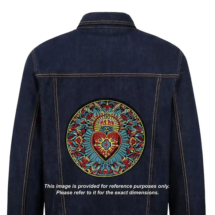 Royal Crowned Sacred Heart Mandala Hot Fix Patch