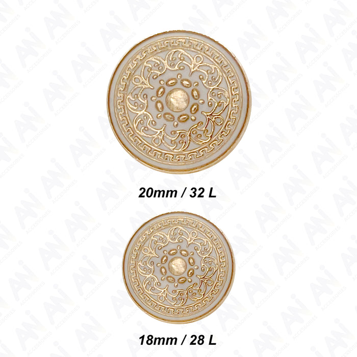 Royal Elegance Shank Metal Buttons | 18mm(28L) & 20mm(32L)