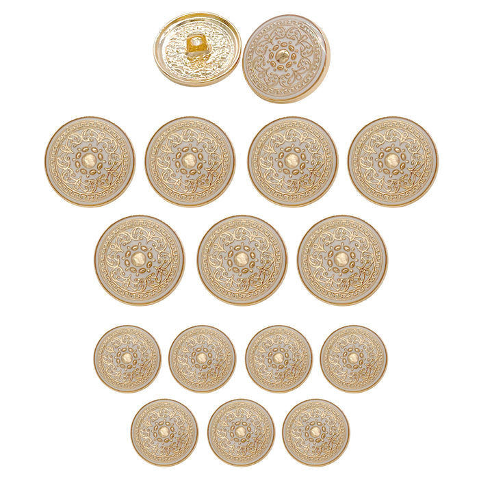 Royal Elegance Shank Metal Buttons | 18mm(28L) & 20mm(32L)