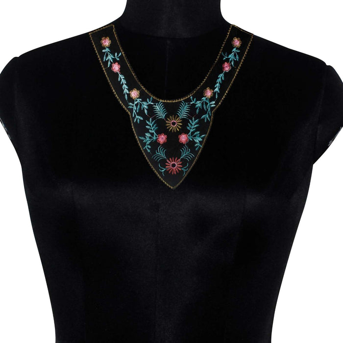 Designer royal floral round shape neckline with ornate patterns enhancing traditional outfit appeal