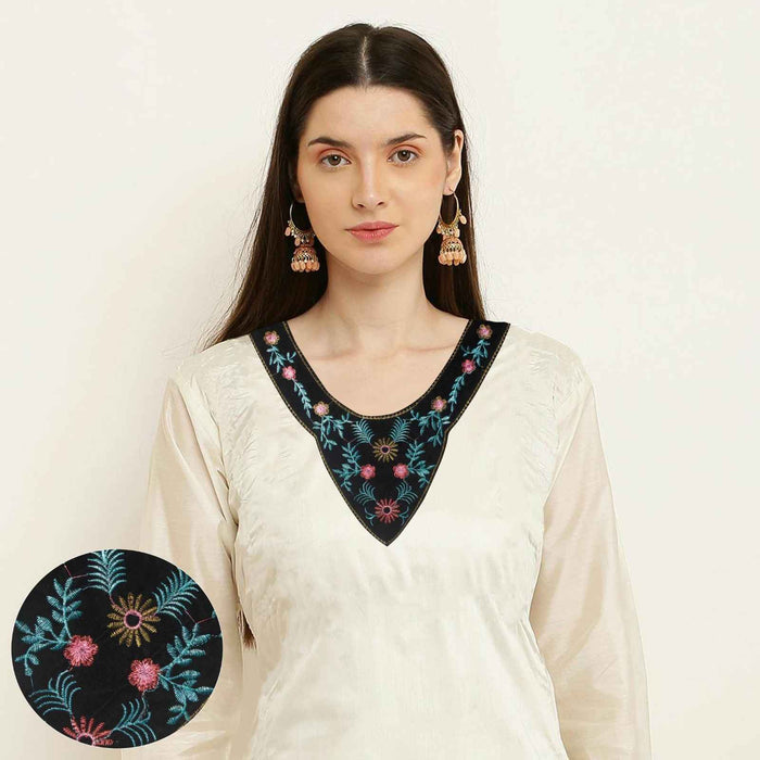 Premium royal floral round shape neckline showcasing detailed craftsmanship for luxury ethnic garments