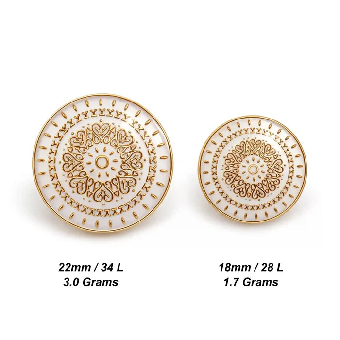 Royal Mandala Chakra Enamel Button
