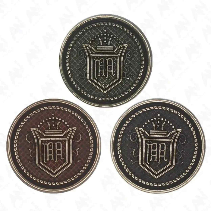 Royal Regalia Antique Metal Buttons | 18mm(28L) & 23mm(36L)