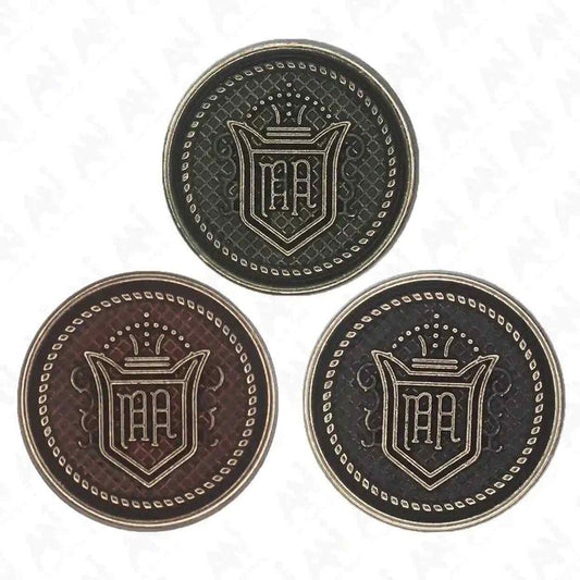 Royal Regalia Antique Metal Buttons | 18mm(28L) & 23mm(36L)