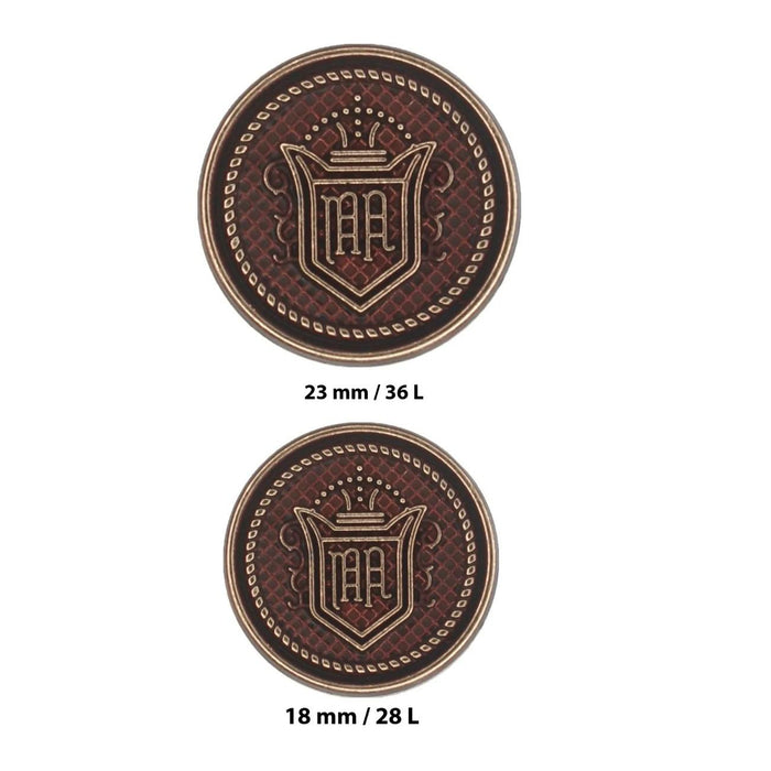 Royal Regalia Antique Metal Buttons | 18mm(28L) & 23mm(36L)