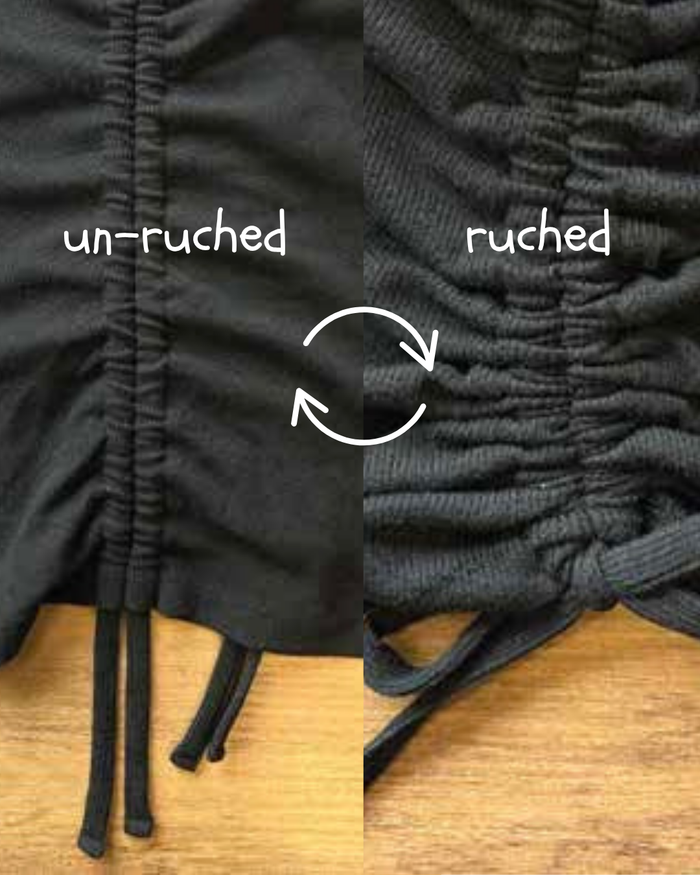 Ruched Rib Top - Black
