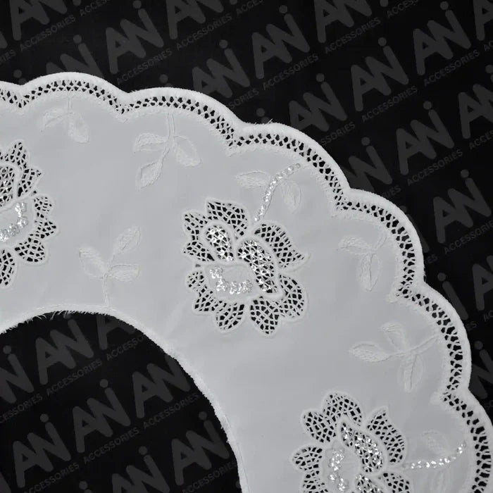 Ani Accessories ruffled Peter Pan neck collar adding soft feminine charm to stylish garments