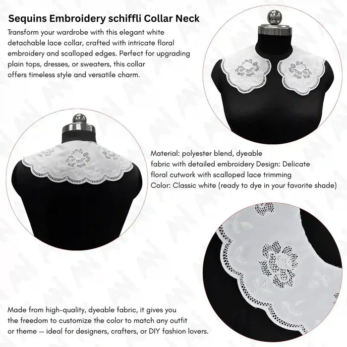 Designer ruffled Peter Pan neck collar by Ani Accessories for classic and contemporary fashion styling