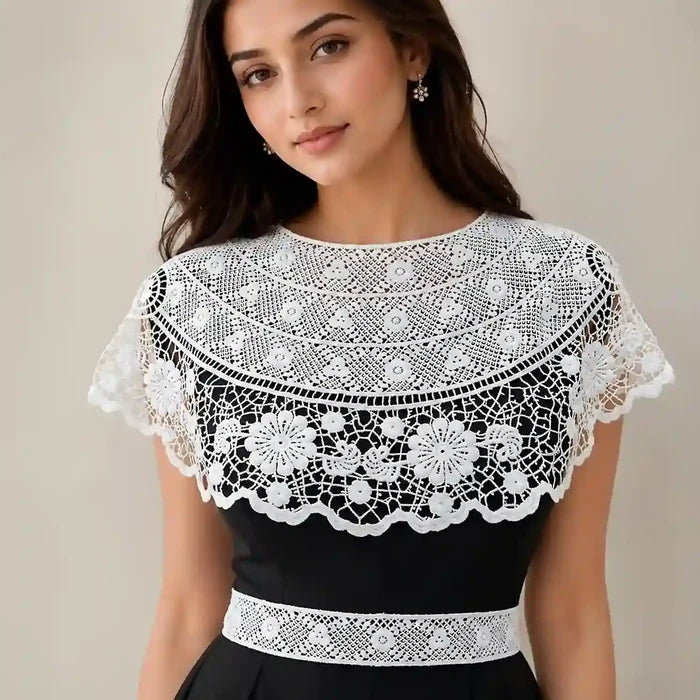 Scallop Design Guipure Lace Collar
