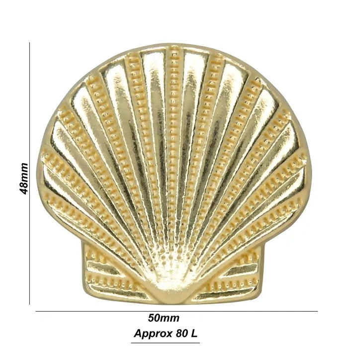 Scallop Sea Shell Metal Buttons | 50mm(80L)