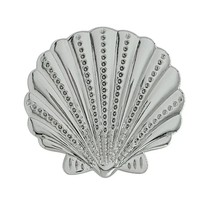 Ani Accessories Scallop Shell Silver  Metal Buckle zooming image in the white background.