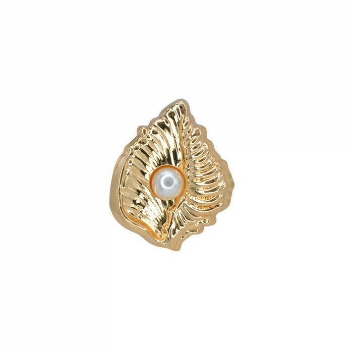 Scallop Shell Stud Pearl Metal Button | 18mm(28L), 23mm(36L) & 28mm(44L)