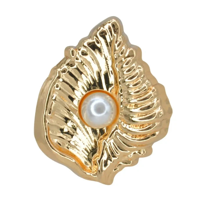 Scallop Shell Stud Pearl Metal Button | 18mm(28L), 23mm(36L) & 28mm(44L)