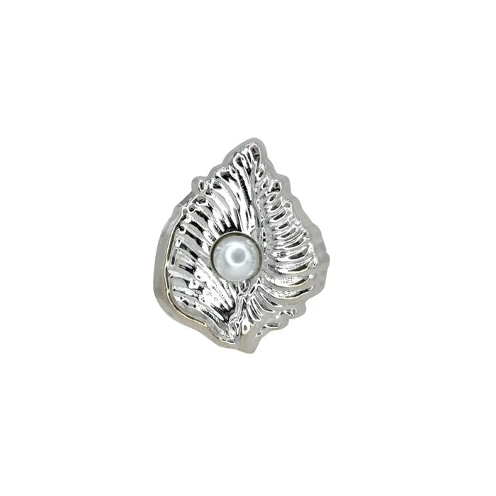 Scallop Shell Stud Pearl Metal Button | 18mm(28L), 23mm(36L) & 28mm(44L)