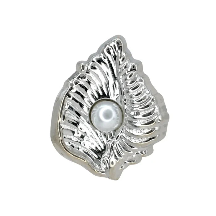 Scallop Shell Stud Pearl Metal Button | 18mm(28L), 23mm(36L) & 28mm(44L)