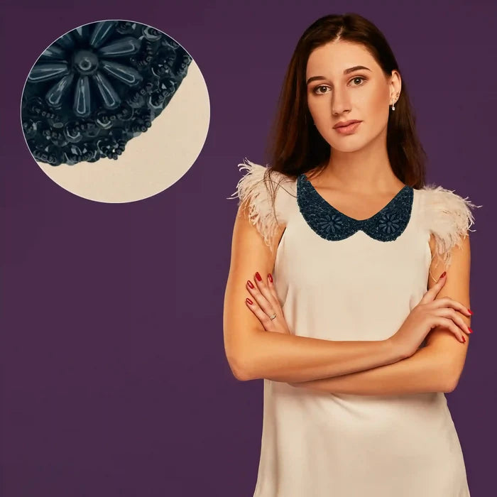 Scalloped Peter Pan Collar Neckline Applique