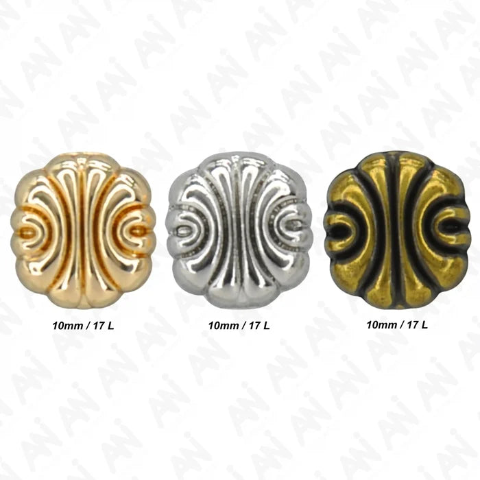 Scalloped Shirt Metal Button | 10mm(17L)