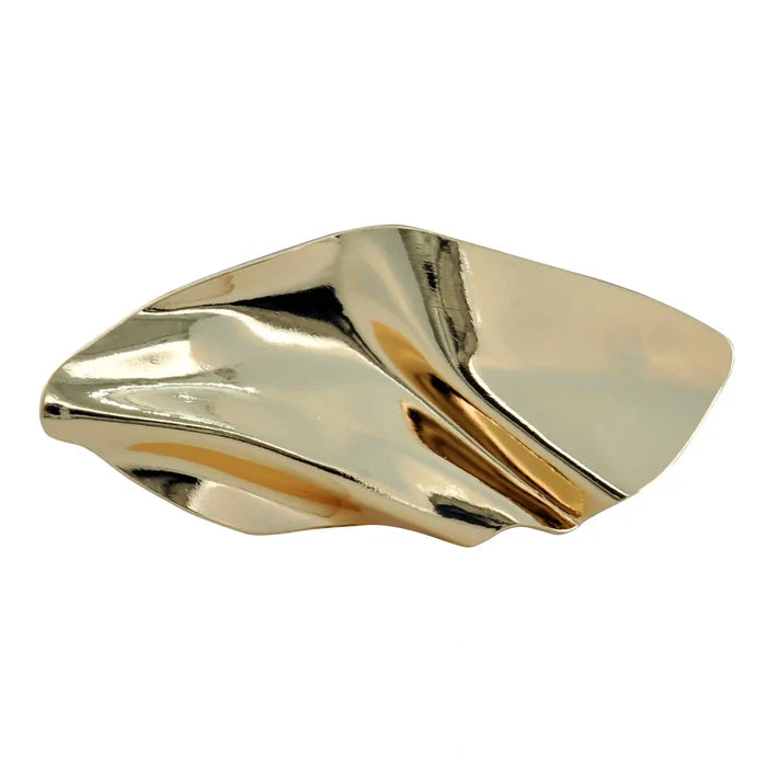 Scrunched Abstract Metal Brooch