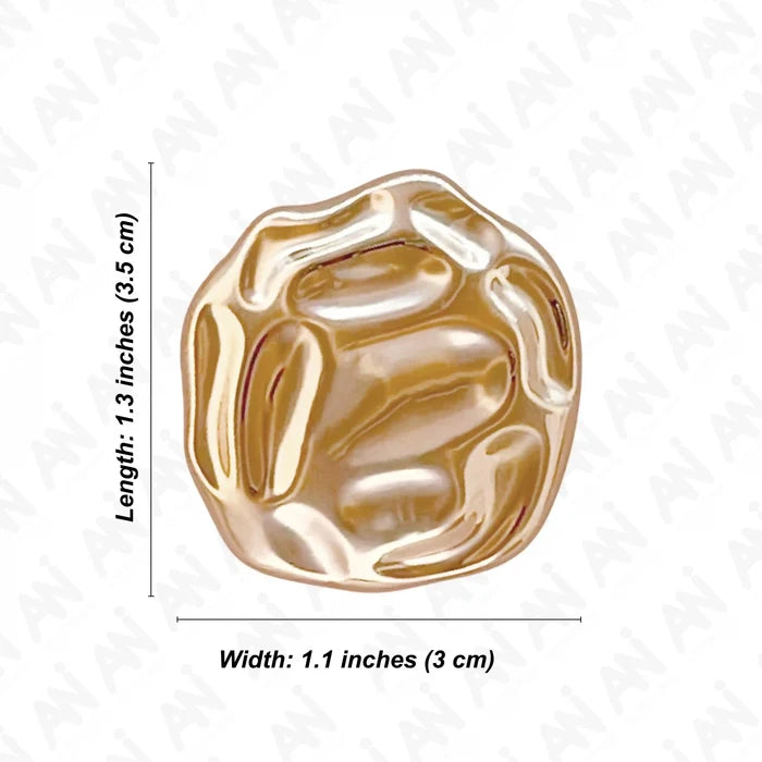 Ani Accessories Sculpted Gold Nugget Style Buckle written on white background.