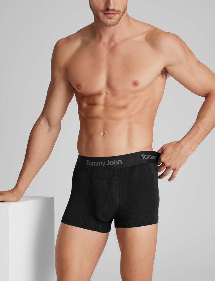 Second Skin Luxe Rib Square Cut 2" (3-Pack)::Black/Dress Blues/Turbulence Luxe